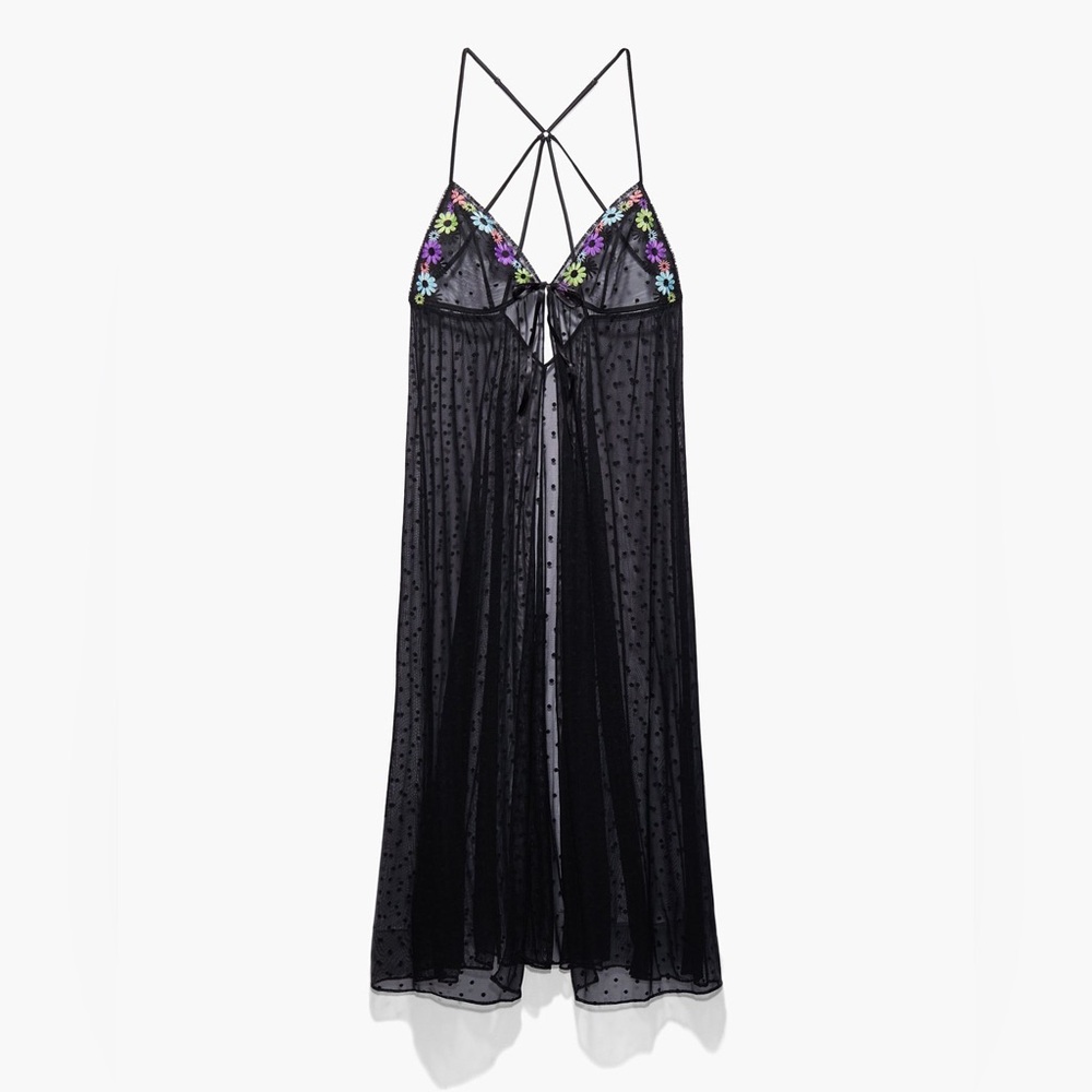 Savage X Fenty floral black nightgown